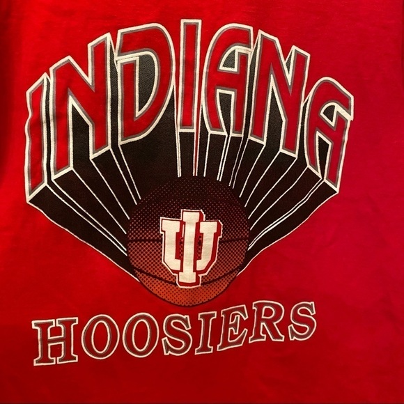 Vintage Red INDIANA Hoosiers T-Shirt Size Large-Made in USA - Picture 3 of 7